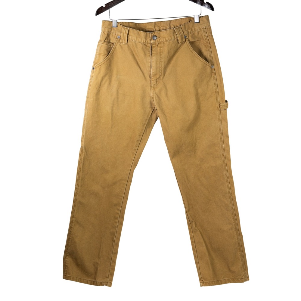 RK Brand Mens Carpenter Pants 32x30 Duck Brown Canvas Workwear Utility RK5733